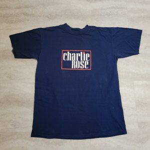 Vintage Oneita Power-T Blue Charlie Rose Single Stitched T-Shirt XXL